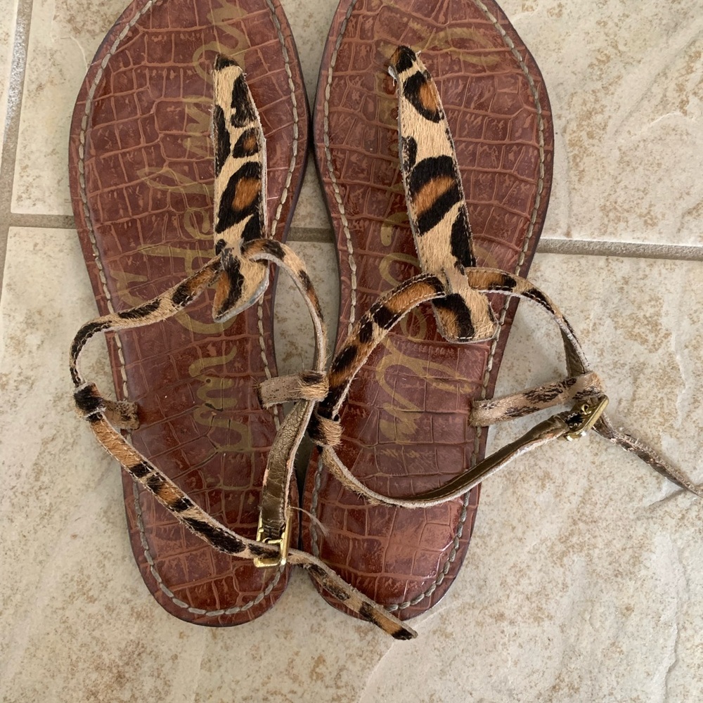Sam Edelman Brown and Black Safari Sandals